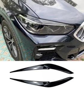 Augenbrauen Scheinwerfer Augenlidabdeckung Glanz Schwarz passend für BMW X5 G05 X6 G06 2018+ - Bild 1 von 5