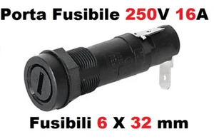 Portafusibile da pannello per fusibili 6,3X32-6x32 250V 16A da incasso - Foto 1 di 1