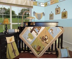 Baby Boutique - Forest Friends - 12 pcs Crib Nursery Bedding Set - Picture 1 of 8