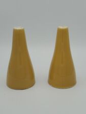 60's VINTAGE MCM Atomic Cone Ceramic Mustard Gold/Yellow SALT & PEPPER Set