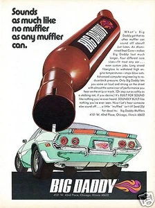 1971 Print Ad of Big Daddy Muffler on Chevrolet Camaro Built for Sound - Picture 1 of 2