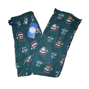 Life is Good Mens Medium Green Christmas Pajama Pants Cabin Core Warm Festive - Picture 1 of 8
