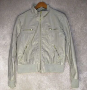 Miss London Moto Jacket Womens XL Gray Pockets Polyurethane Shell - Picture 1 of 16