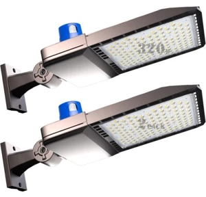 Lightdot 2-pack 320W LED Parking Lot Light Adjustable Arm Dusk to Dawn 44800Lm - Picture 1 of 6