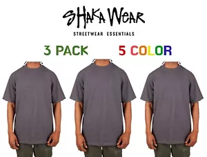 3 pack Shaka Wear Max Heavyweight Cotton Crew Neck Short Sleeve Big Tall T-shirt - Picture 1 of 12