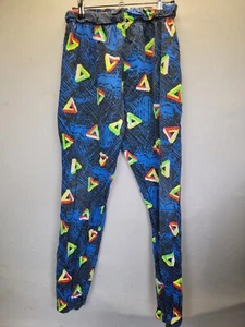 Vtg Youth Medium Y2k Geometric Joggers Blue 2909 - Picture 1 of 6