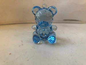 Lot of 4: NEW Vintage Acrylic Blue mini Baby Bear Ornament baby shower favor  - Picture 1 of 3