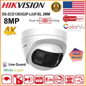 Hikvision DS-2CD1383G2P-LIUF/SL 8MP Dual Lens 180° Wide Angle ColorVu IP Camera - Picture 1 of 19