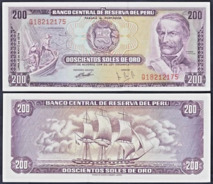 PERU 🇵🇪 P103* 200 SOLES DE ORO* UNC GEM* RARE* ND 16/05/1974* USA SELLER - Bild 1 von 1