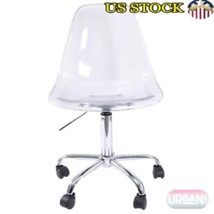 Acrylic Rolling Office Chair Adjustable Swivel Casters Home Office Furniture New - Picture 1 of 9