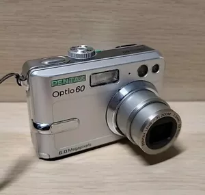 Pentax Optio 60 6.0MP Compact Digital Camera Silver Tested - Picture 1 of 8