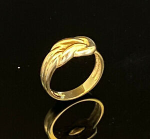 18K Yellow Gold Over Sterling Silver 925 Love Knot Band Ring 7 
