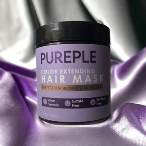 NEU! PUREPLE FARBE VERLÄNGERNDE HAARMASKE BLOND & SILBER HAARSALON FORMEL VEGAN - Bild 1 von 12