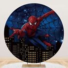 Okrągły Spiderman Urodziny Superbohater Krajobraz miejski Impreza Baner Zdjęcie Tło Dekoracja