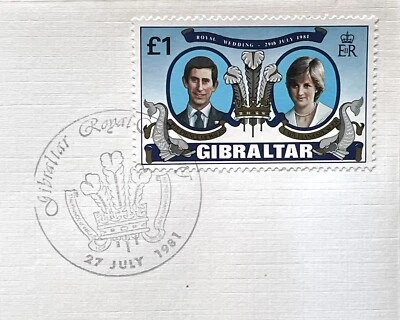 PRINCESS DIANA PRINCE CHARLES ROYAL WEDDING GIBRALTAR FIRST DAY COVER FDC - Image 1 of 3