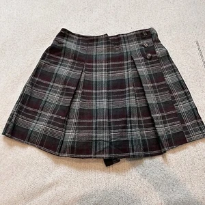 Vtg 90s Y2K Tracy Evans Mini Wrap Skirt Shorts Sz 5 Plaid Dark Academia Grunge - Picture 1 of 14