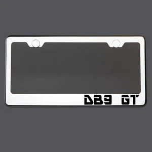 Polish Mirror License Plate Frame DB9 GT Laser Etched Metal Screw Cap - Imagen 1 de 8