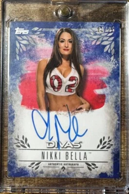 2016 Topps WWE Undisputed Nikki Bella Autographs Blue #01/25 Bookend #UA-NB - Image 1 of 2