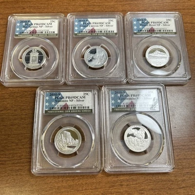 2010-S 5 Coin National Parks ATB Quarters Silver Proof Set PCGS PR69 DCAM. - Image 1 of 4