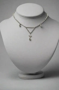 Sterling Silver Drop Necklace with Gemstone Accents - Picture 1 of 4