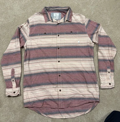 Quicksilver Button Shirt Mens L Regular Fit Soft Stripped Flannel - Image 1 of 4