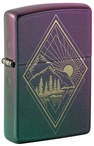 GENUINE Zippo Lighter GEOMETRIC OUTDOOR NATURE Iridescent Finish NEW IN BOX - Foto 1 di 8