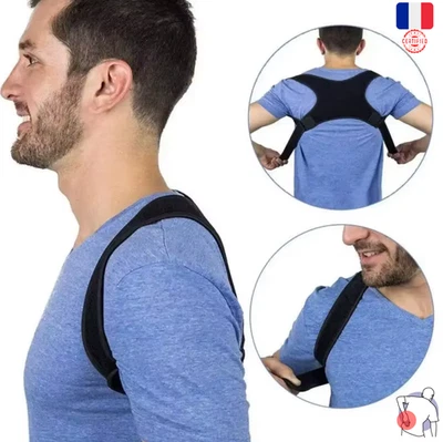 Correcteur de Posture Dos Anti-Bossu - Ceinture Dorsale Réglable - Confortable - Photo 1/4