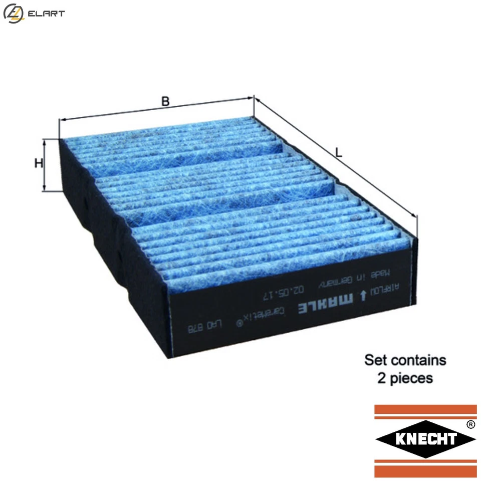 FILTER CABIN AIR LAO 878/S FOR MERCEDES-BENZ OM 651.960 2.1L 4cyl M-CLASS 3.0L - Image 1 of 4