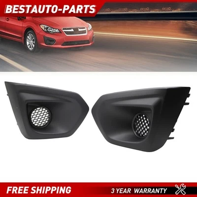 Black Front Bumper Fog Light Bezel Cover Fit For 2012 2013 2014 Subaru Impreza - Image 1 of 4