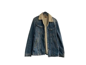 Chaqueta Sherpa Denim Nudie Jeans Co M Lenny Azul Mandarina Mediana Abotonada - Imagen 1 de 18
