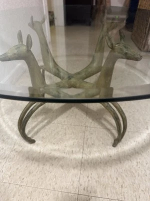 RARE EXQUISITE DEER FORM COFFEE TABLE IN ARMAND-ALBERT RATEAU STYLE - Image 1 of 4