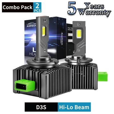 适用于捷豹 F 型 2014 - 2018 2x D3S LED 车头灯套件灯泡 HID 替换白色 — 第 1/4 张图片