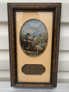 Antique Rare Chicago Furniture John M Smyth Wall Frame Brass Panel Silk Painting - Picture 1 of 6