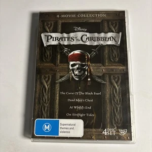 Pirates Of The Caribbean Quadrilogy (DVD, 2011, 4-Disc) Johnny Depp Region 4 - Picture 1 of 6