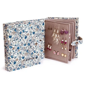 Jewellery Earrings Storage Book Box Jewelry Large Floral Women Birthday Gift - Picture 1 of 3