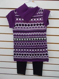 Girls Pogo Club 2pc Purple Sweater & Leggings Set Sizes 4 - 6X - Picture 1 of 5