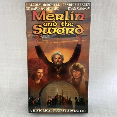 Видеокассета Merlin and the Sword (VHS, 1994) Malcolm McDowell Candice Bergen Fantasy очень хорошее состояние - Изображение 1 из 4