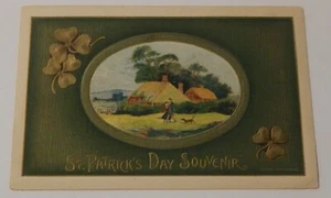 St Patrick's Day "Country Farm Scene" embossed postcard vintage - Bild 1 von 2