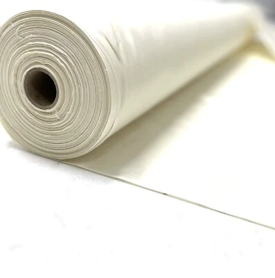 Cream Cotton Sateen Curtain Lining, 100% Cotton 54" WIDE / SOLD PER METER - Image 1 of 3