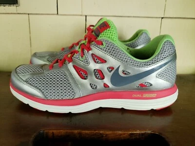 Nike Mujer Talla 9 Dual Fusion Lite Bajo Correr 599560-001 Plateado/Rosa/Verde Foto 1 de 4