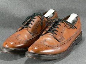 FLORSHEIM IMPERIAL 93602 VTG LONGWING V CLEAT SHOES MENS 10B WING TIP BROWN - Picture 1 of 12
