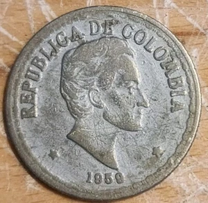 1959 Republica De Columbia "Veinte Centavos" 20 Cent Coin. Small Date #8007 - Picture 1 of 4
