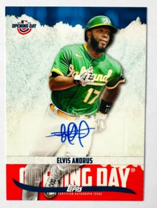 Tarjeta automática 2022 Topps Opening Day Elvis Andrus ¡Estrella de A! - Imagen 1 de 3