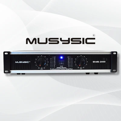 MUSYSIC 2 Channel Power DJ Amplifier 2000W Amplifier 2U Rack Mount Amp Stereo - Image 1 of 4