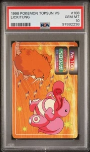 PSA 10 GEM MINT Lickitung Vs. Raticate #108 Topsun Carddass Pokémon 1998 POP 10 - Picture 1 of 4