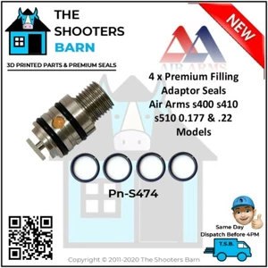 4 sellos adaptador de llenado premium brazos de aire s474 s400 s410 s510 modelo 0,177 y .22 - Imagen 1 de 1