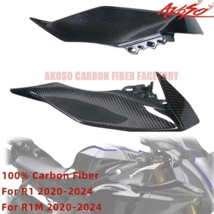 For Yamaha R1 M 2020-2024 Real Carbon Fiber Dashboard Upper Side Panel Covers - Picture 1 of 8
