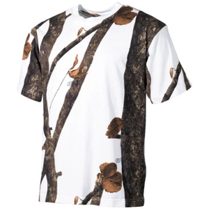 Army Tactical Hunting Trapper T-Shirt 100% Cotton Winter Hunter Snow Camouflage - Picture 1 of 7