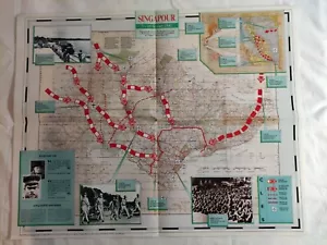 N12 Affiche carte des opérations Singapour décembre 1941 février 1942 Char T 95 - Bild 1 von 2