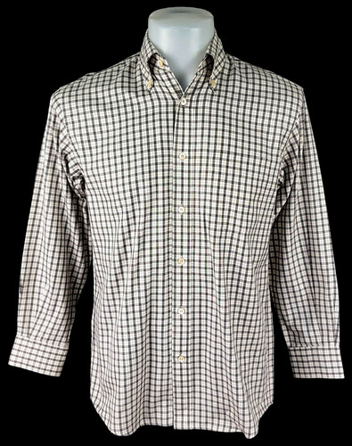 CAMICIA DA SERA BURBERRY LONDON da uomo beige a quadri L S M circonferenza petto 44" prezzo consigliato £ 249